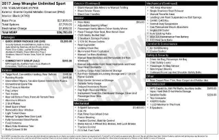 Jeep Wrangler Unlimited 2017 4x4 Sport 4dr SUV