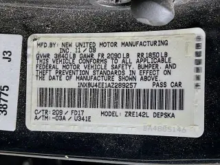 Toyota Corolla 2010 Base 4dr Sedan 5M