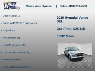 Hyundai VENUE 2026 SEL 4dr Crossover