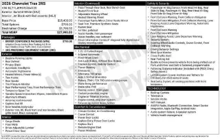 Chevrolet Trax 2026 RS 4dr Crossover w/2RS