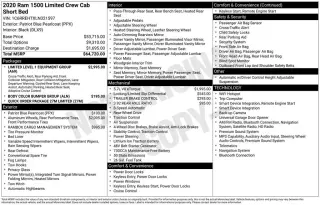 Ram 1500 2020 4x2 Limited 4 puertas Crew Cab Caja corta de 5.6 pies Pickup