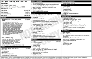 Ram 1500 2021 4x2 Big Horn 4 puertas Crew Cab Caja Corta de 5.6 pies