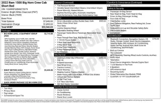 Ram 1500 2022 4x2 Big Horn 4dr Crew Cab 5.6 ft. SB Pickup