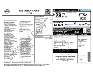 Nissan Rogue 2016 AWD S 4dr Crossover