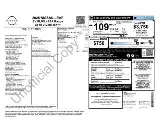 Nissan LEAF 2025 SV PLUS 4dr Hatchback