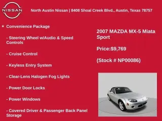 Mazda MX-5 Miata 2007 Sport 2dr Convertible (2L I4 6A)