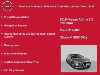 Nissan Altima 2019 2.5 Platinum 4dr Sedán