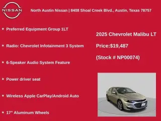 Chevrolet Malibu 2025 LT 4p Sedan con 1LT