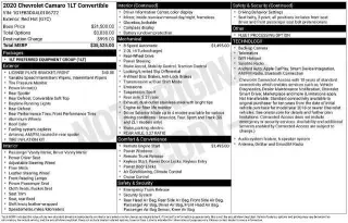 Chevrolet Camaro 2020 LT 2dr Convertible w/1LT