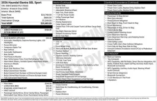 Hyundai ELANTRA 2026 SEL Sport 4dr Sedán