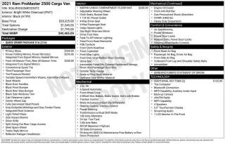 Ram ProMaster 2021 2500 159 WB 3dr High Roof Cargo Van