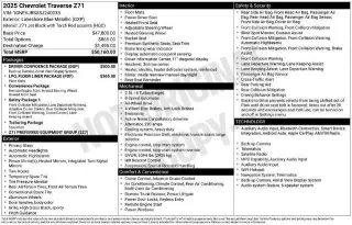 Chevrolet Traverse 2025 4X4 Z71 4dr SUV