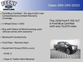 Ford F-150 2018 4x4 XLT 4dr SuperCrew 5.5 ft. SB