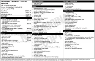 Toyota Tundra 2019 4x4 SR5 4dr CrewMax Cab Pickup SB (5.7L V8 FFV)