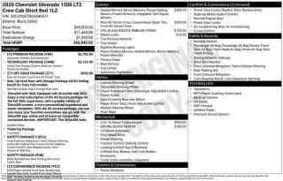 Chevrolet Silverado 1500 2020 4x4 LTZ 4dr Crew Cab 5.8 ft. SB