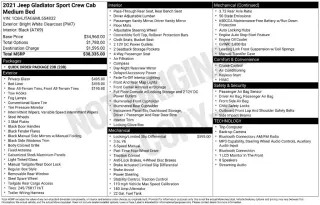 Jeep Gladiator 2021 4x4 Sport 4 puertas Crew Cab 5.0 pies SB