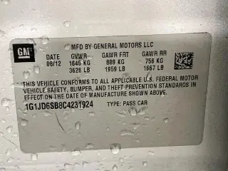 Chevrolet Sonic 2012 LT 4dr Hatchback w/1LT
