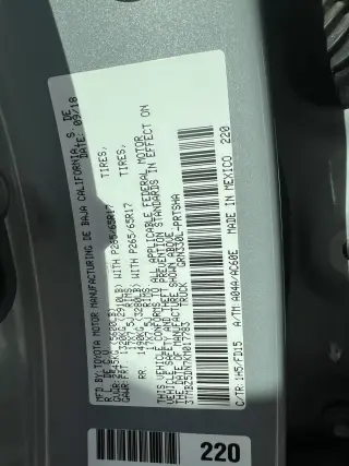 Toyota Tacoma 2019 4x2 TRD Sport 4p Doble Cabina Dual 6.1 ft LB