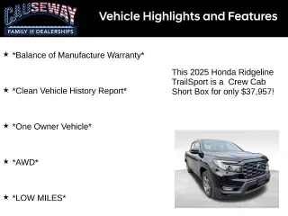Honda Ridgeline 2025 AWD TrailSport 4dr Crew Cab 5.3 ft. SB
