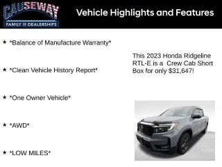 Honda Ridgeline 2023 AWD RTL-E 4 puertas Cabina Doble Caja Corta de 5.3 pies