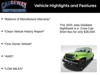 Jeep Gladiator 2025 4x4 Sport 4dr Cabina de Crew 5.0 ft. SB