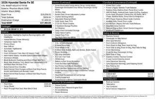 Hyundai SANTA FE 2026 SE 4dr SUV