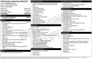 Toyota Corolla Cross Hybrid 2025 AWD S 4dr Crossover