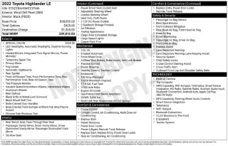 Toyota Highlander 2022 LE 4dr SUV