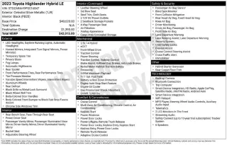 Toyota Highlander Hybrid 2023 LE 4dr SUV
