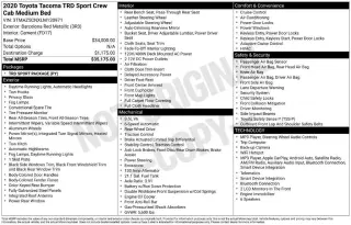 Toyota Tacoma 2020 4x2 TRD Sport 4p Doble Cabina Doble 5.0 ft CB