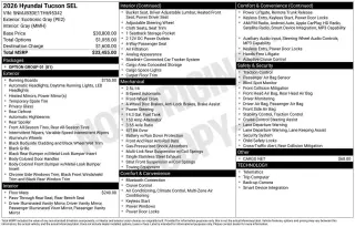 Hyundai TUCSON 2026 SEL 4dr SUV