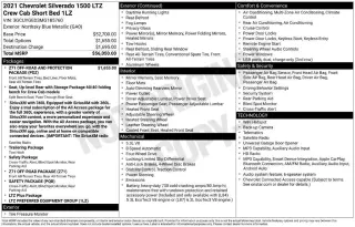Chevrolet Silverado 1500 2021 4x4 LTZ 4dr Crew Cab 5.8 ft. CB