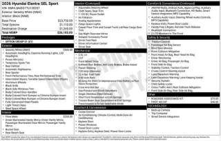 Hyundai ELANTRA 2026 SEL Sport 4dr Sedan