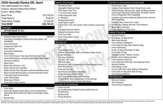 Hyundai ELANTRA 2026 SEL Sport 4dr Sedan