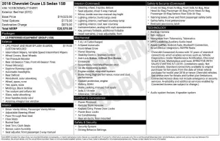 Chevrolet Cruze 2018 LS Auto 4p Sedan