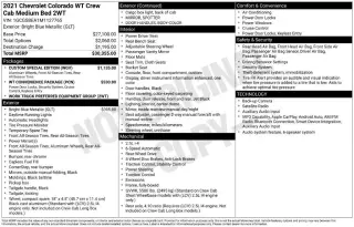 Chevrolet Colorado 2021 4x2 Work Truck 4dr Crew Cab 5 ft. SB