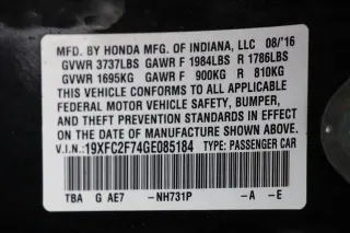 Honda Civic 2016 EX 4p Sedan