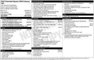 Chevrolet Express 2022 3500 2dr 177 in. WB Montacargas de Corte