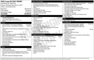 Lexus ES 350 2020 F SPORT 4dr Sedan