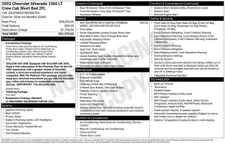 Chevrolet Silverado 1500 2022 4x4 LT 4dr Crew Cab 5.8 ft. CB w/2FL