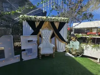 Carpas con draping mesas silla