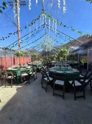 Carpas con draping mesas silla