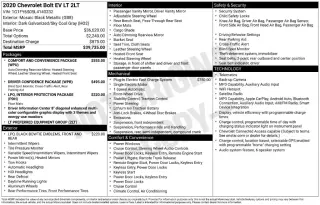 Chevrolet Bolt EV 2020 LT 4p Hatchback