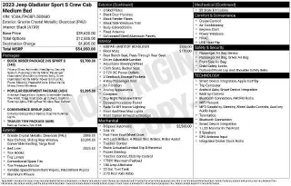 Jeep Gladiator 2023 4x4 Sport 4dr Crew Cab 5.0 ft. SB