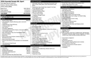 Hyundai SONATA 2026 SEL Sport 4dr Sedan