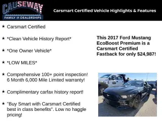 Ford Mustang 2017 EcoBoost Premium 2dr Fastback
