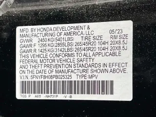 Honda Passport 2023 AWD Elite 4dr SUV