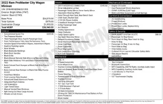 Ram ProMaster City 2022 Base 4dr Mini-Van