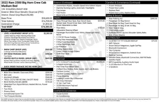 Ram 2500 2022 4x4 Big Horn 4dr Crew Cab 6.3 ft. SB Pickup