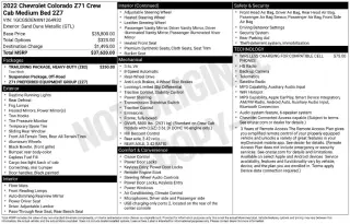 Chevrolet Colorado 2022 4x2 Z71 4 puertas Cabina Crear 5 pies. SB